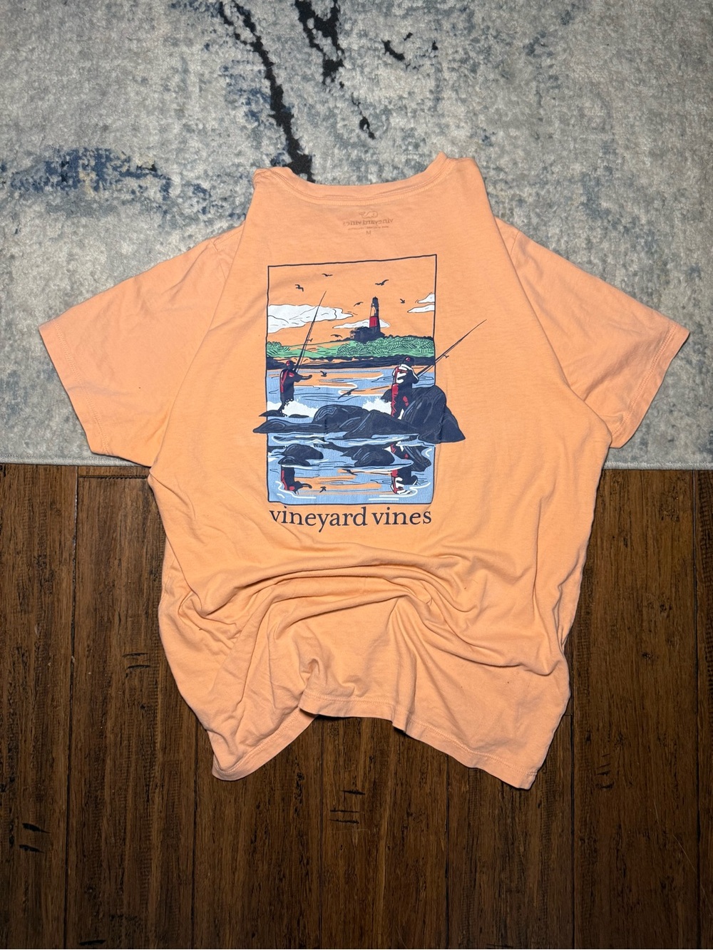 Vineyard Vines Fishing Pocket T-Shirt Men’s Medium Peach Short Sleeve